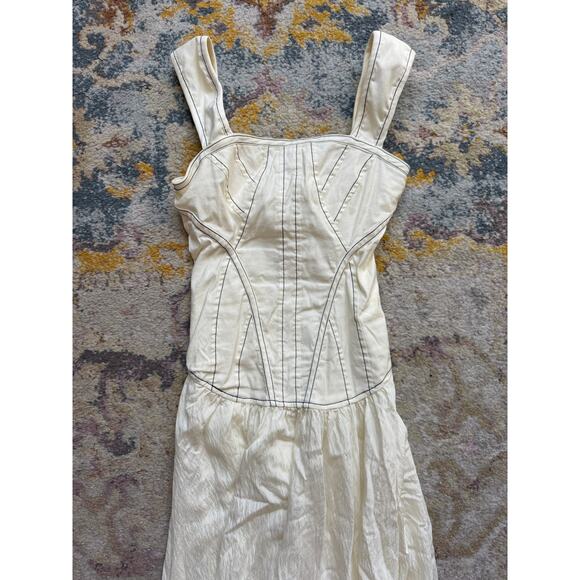 By Anthropologie Sleeveless Square-Neck Twofer Midi Dress - Picture 6 of 11